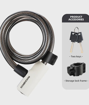 ROCKBROS Draagbaar Fiets Kabel Diefstalbeveiliging Slot met Sleutels - Zinc Alloy
