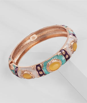 Bohemian Emaille Armband Dames - Kleurrijke Cloisonné Bangle met Indiaas Design