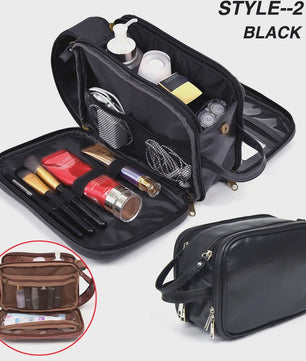 Waterdichte Reis Toilettas Heren - Ruime Wash Bag met Make-up Organizer en Nat/Droog Vak
