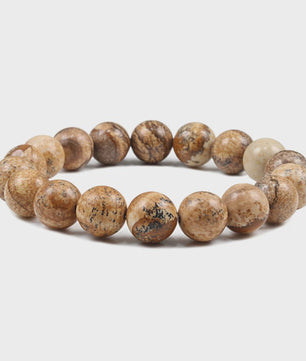 Elastische Charm Armband met Natuursteen Kralen: Lavasteen & Tijgeroog (6/8/10mm) - Voor Dames en Heren