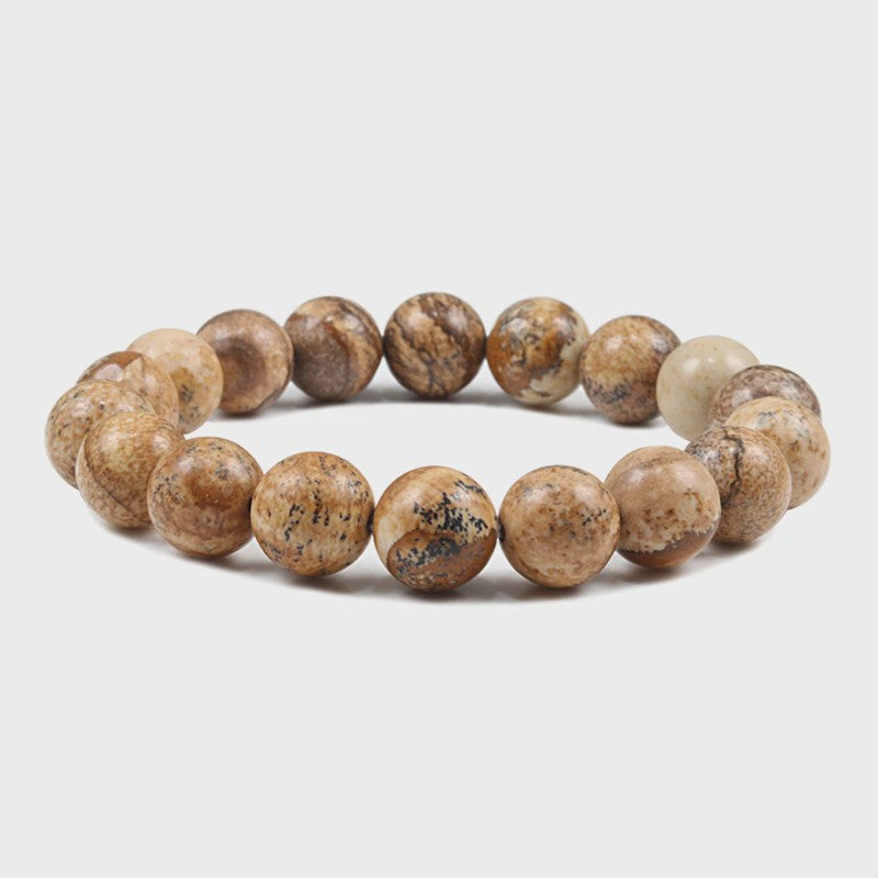 Elastische Charm Armband met Natuursteen Kralen: Lavasteen & Tijgeroog (6/8/10mm) - Voor Dames en Heren