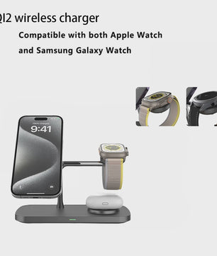 3-in-1 Draadloze Oplaadstandaard voor iPhone, Apple Watch & AirPods - Snel & Netjes