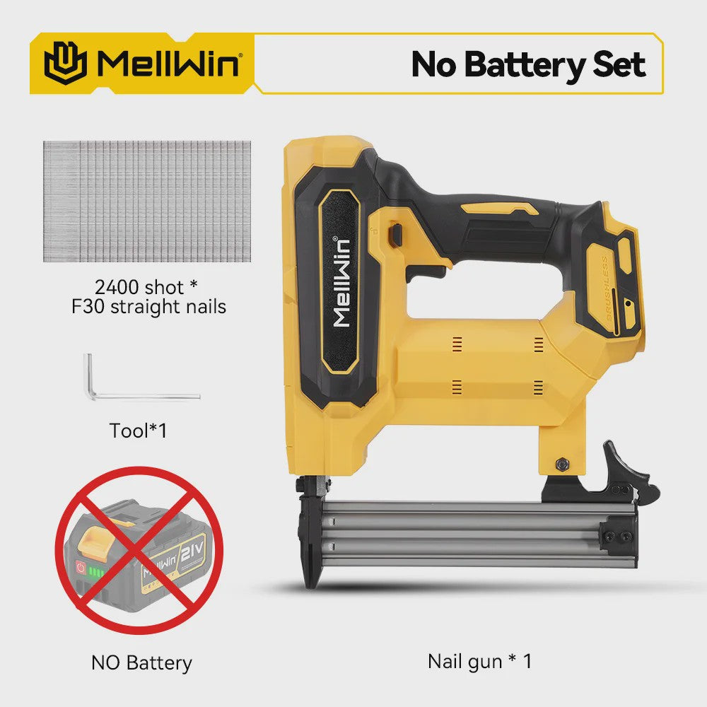 MELLWIN Accu Tacker F30/F25/F20/F15/F10 - Draadloze Elektrische Nagelpistool voor Makita 18V Batterij