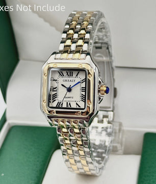 Luxe Gouden Roestvrij Staal Dameshorloge - Elegant Zakelijk Mode Accessoire