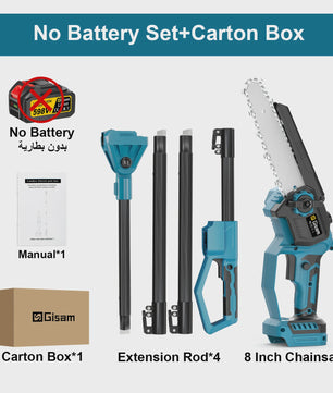 Gisam Telescopische Accu Kettingzaag 8-Inch - Snoeien op Afstand met Makita 18V Batterij