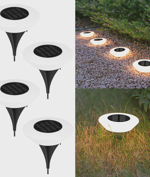Set van 4 Solar Grondspots - Waterdichte LED Tuinverlichting voor Pad, Terras & Camping