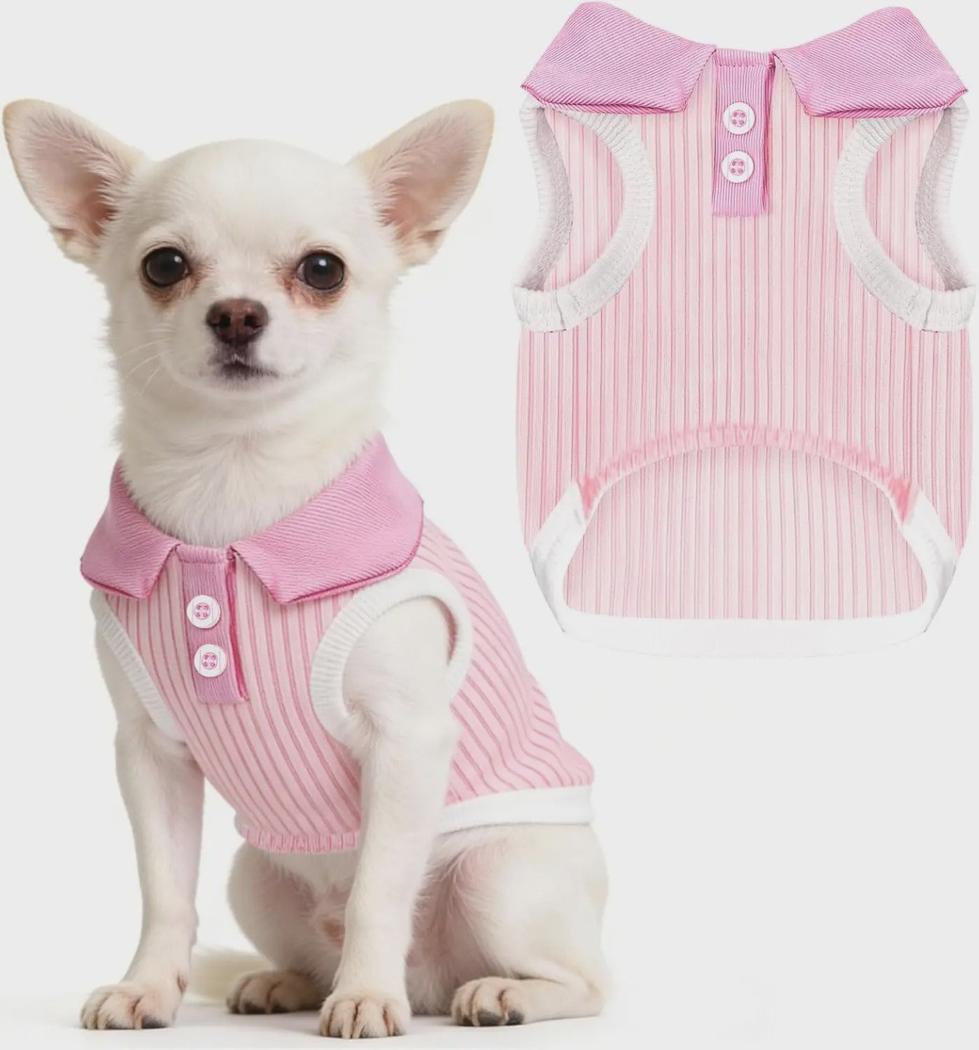 Ademend Hondenshirt met Bordeaux Kraag - Comfortabele Stretch Tanktop voor Kleine Honden