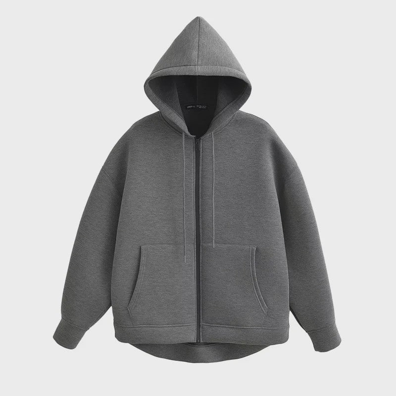 Unisex Oversized Rits Hoodie met Dubbele Zakken - Comfortabele Streetwear