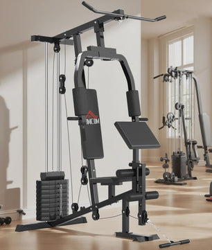 HOMCOM Krachtstation Fitness Station Multigym - Zwart