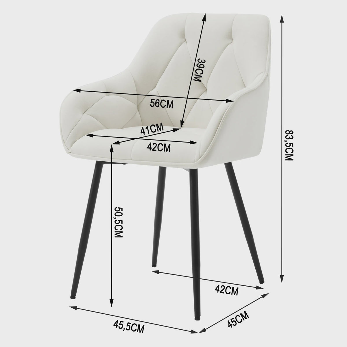 Gestoffeerde Eetkamerstoelen met Armleuningen - Set van 2 - Comfortabel & Stijlvol
