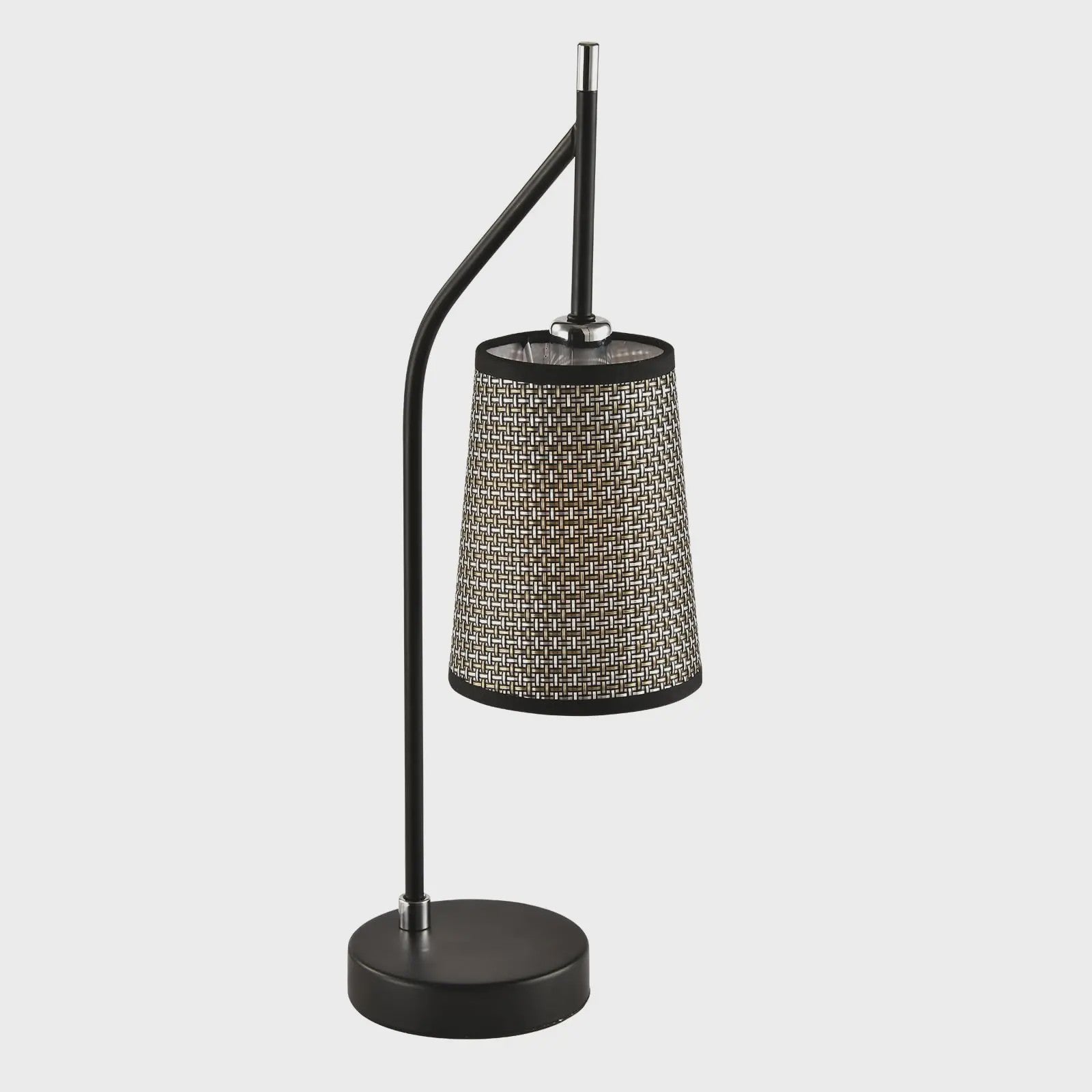 Retro Vintage Tafellamp Zwart met Beige Stofkap - Sfeervolle Verlichting voor Slaapkamer & Woonkamer