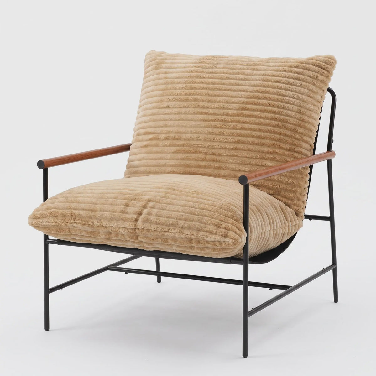 Oversized Corduroy Fauteuil - 70cm Breed - Luxe Lounge Stoel met Metalen Frame - 180kg Draagvermogen