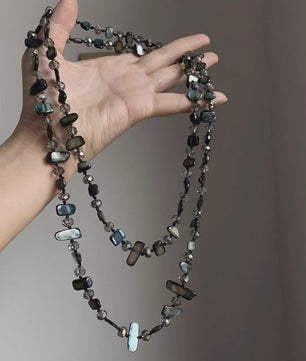 Luxe Dubbellaagse Schelp & Kristal Ketting - Bohemian Seaside Stijl