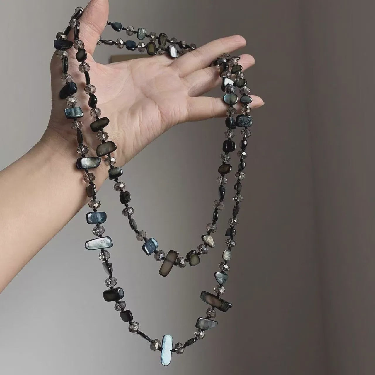 Luxe Dubbellaagse Schelp & Kristal Ketting - Bohemian Seaside Stijl