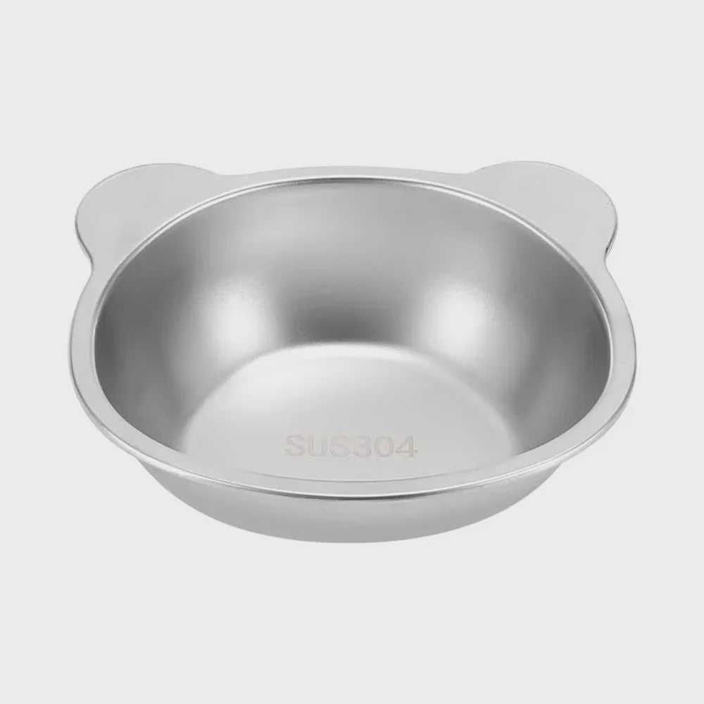 Verhoogde RVS Kattenbak met 15° Kantelontwerp - Gezond Eten, Nekbescherming & Onbreekbaar
