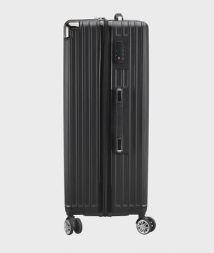 Set van 3 Zwarte Hardcase Koffers met TSA-slot en Dubbele Wielen (M/L/XL)