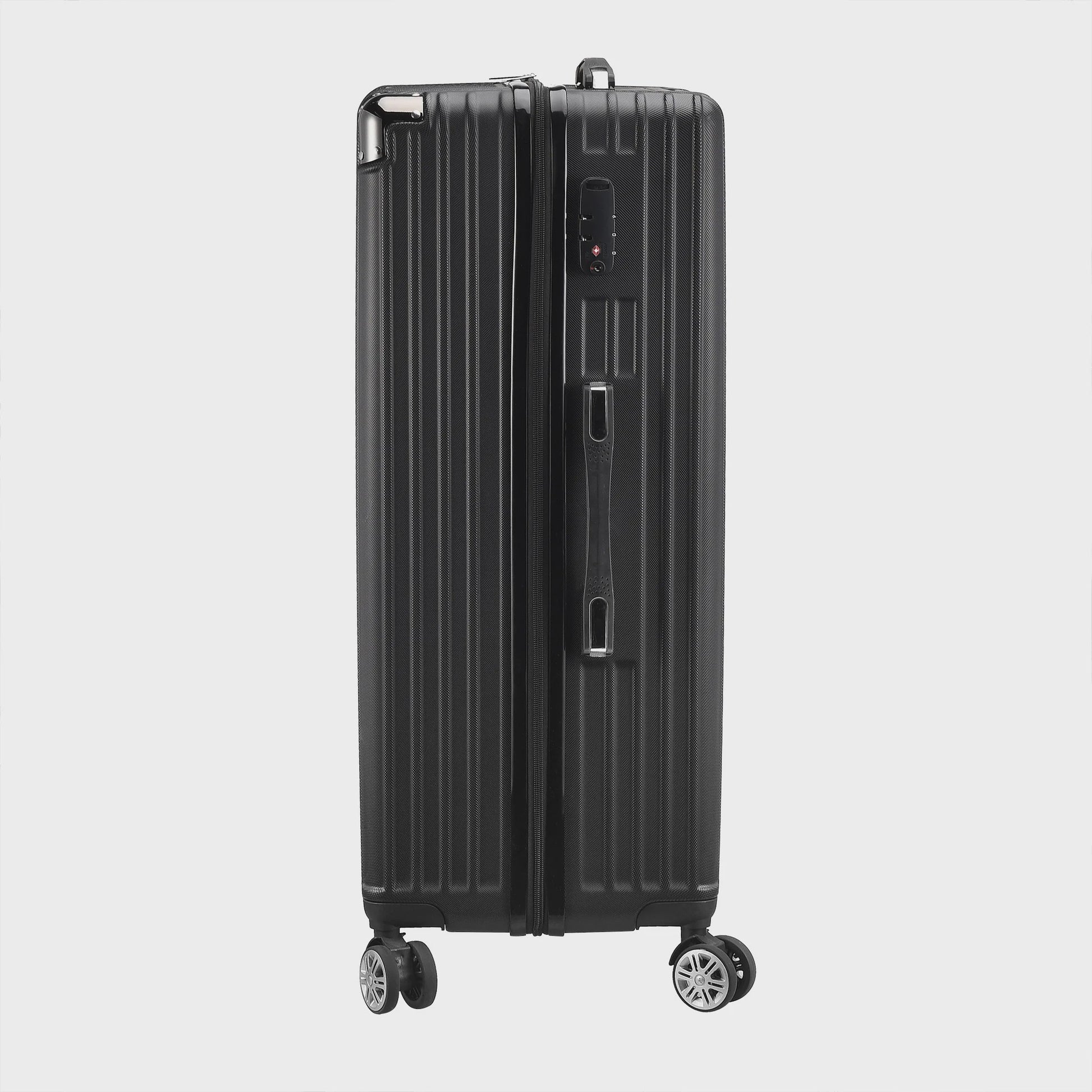 Set van 3 Zwarte Hardcase Koffers met TSA-slot en Dubbele Wielen (M/L/XL)