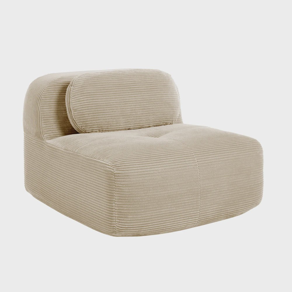 Moderne Corduroy Fauteuil Zonder Armleuningen met Kussen - SediaXL