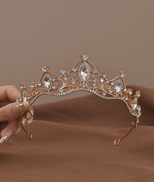 Vintage Barok Kristallen Tiara Kroon met Strass - Bruids & Feest Haaraccessoire