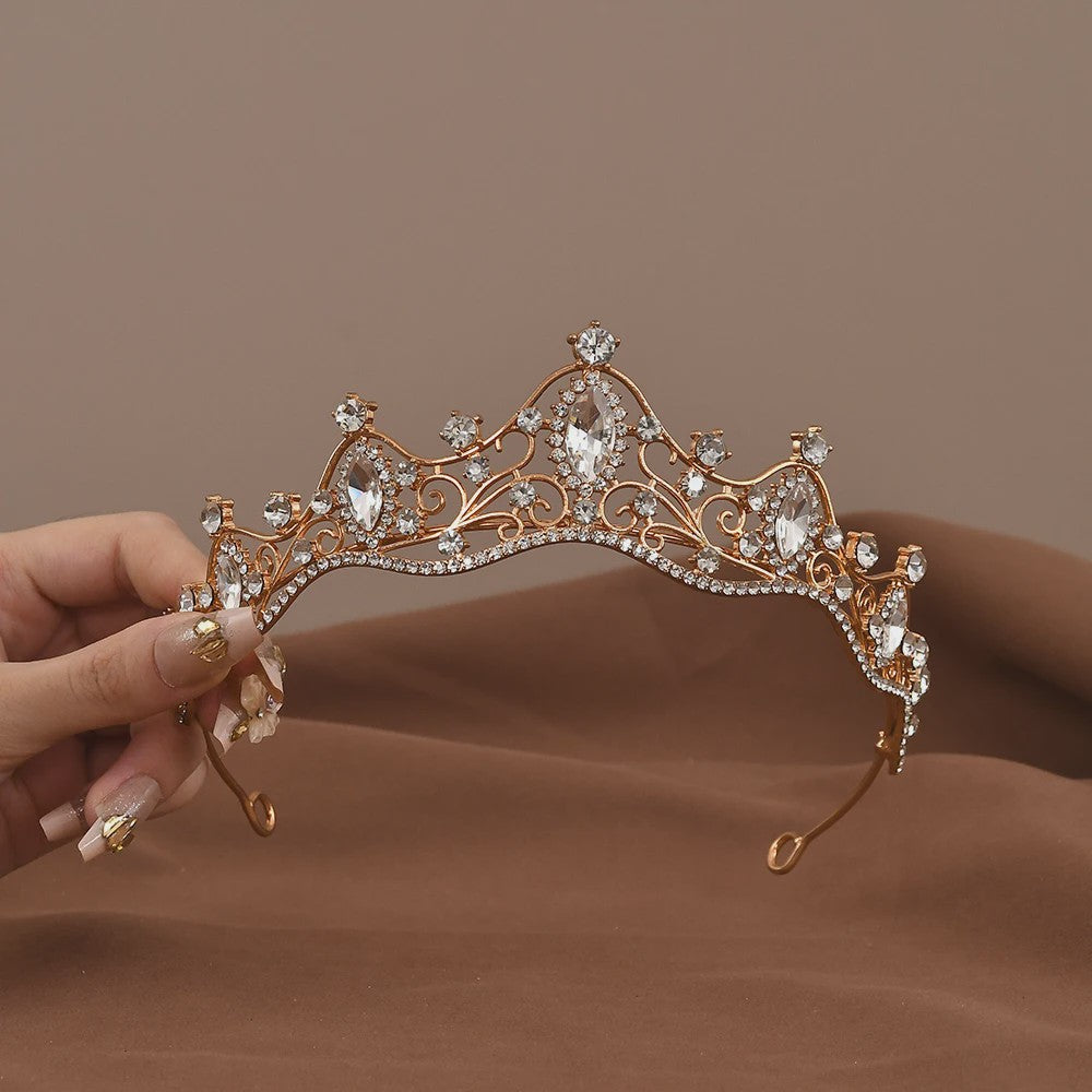 Vintage Barok Kristallen Tiara Kroon met Strass - Bruids & Feest Haaraccessoire