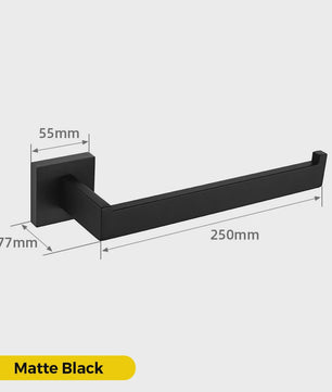 Mat Zwart Handdoekrek 304 RVS - Wandmontage, Heavy Duty Badkamer Accessoire