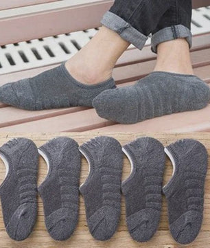 5 Paar Heren Invisible Sokken Katoen met Terry Bodem & Anti-Slip - Maat 41-45