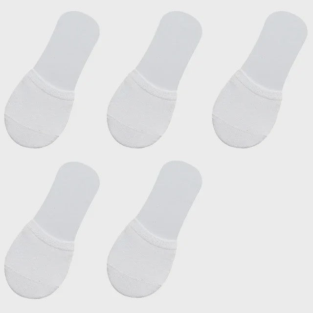 5 Paar Invisible Sokken Dames - Ademend Katoen, Zomer Half Voet Sokjes