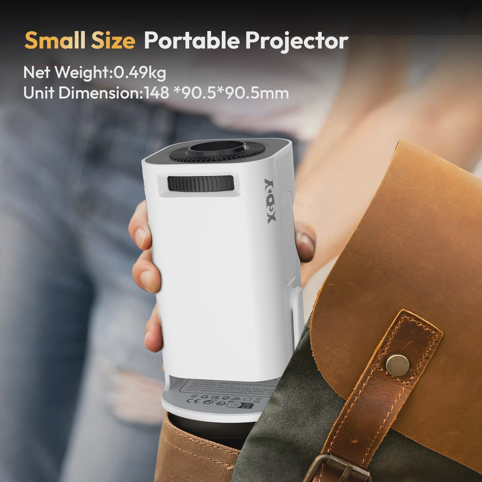 Xgody Gimbal 3 Pro 4K Wifi6 Android Mini Projector - Draagbaar Home Theater met 300 Ansi Lumens