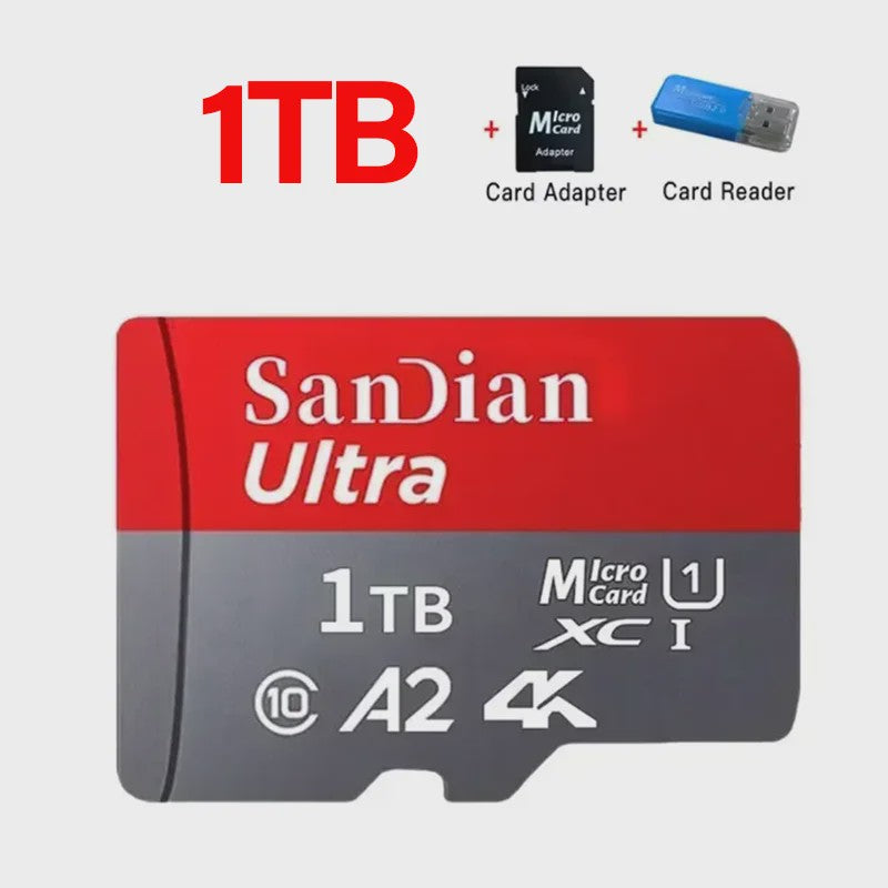 256GB Micro SDXC Kaart V30 4K Ultra HD - Hoge Snelheid Flash Geheugenkaart