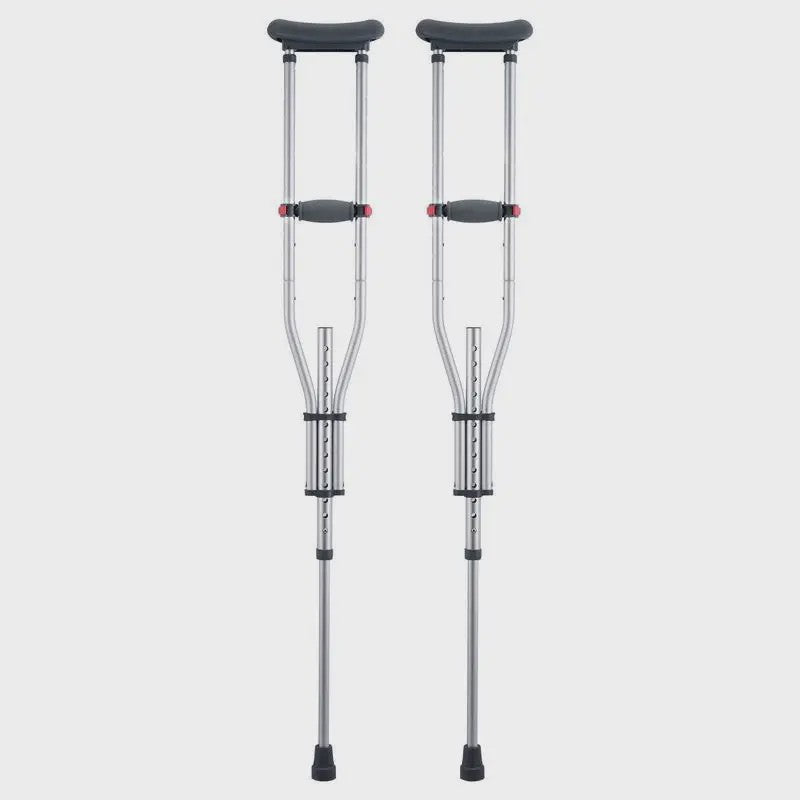 Set van 2 Verstelbare Aluminium Okselkrukken met Zachte Pads - Ideaal voor Volwassenen & Tieners na Blessure of Operatie