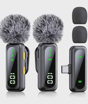 Draadloze Lavalier Microfoon Set met LED Display - Plug & Play voor Content Creators