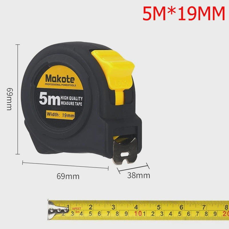 Precisie Rolmaat 3M/5M/7.5M/10M - Slijtvast Rubberized Staal met Intrekbare Band