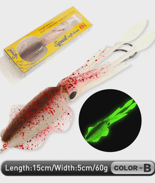 Zachte Inktvis Kunstaas 60g Luminous UV - Diepzee Vissen Trolling Lure