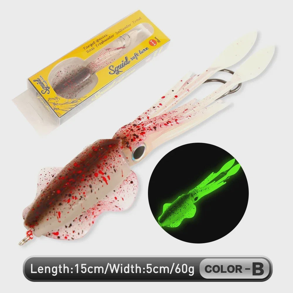 Zachte Inktvis Kunstaas 60g Luminous UV - Diepzee Vissen Trolling Lure