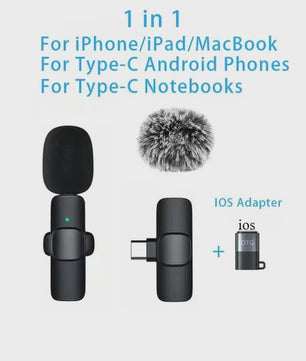 Draadloze Lavalier Microfoon voor iPhone & Android met USB-C: Ruisonderdrukking voor Live Streaming & Interviews