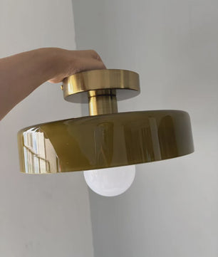 Nordic Vintage Glazen Plafondlamp / Wandlamp 25cm - Stijlvolle Verlichting voor Hal, Woonkamer & Slaapkamer