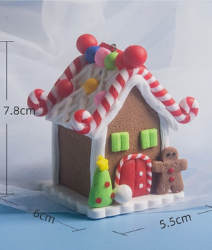 Set van 5 Kerstversiering Gingerbread Huizen - Decoratieve Kerstboom Hangers