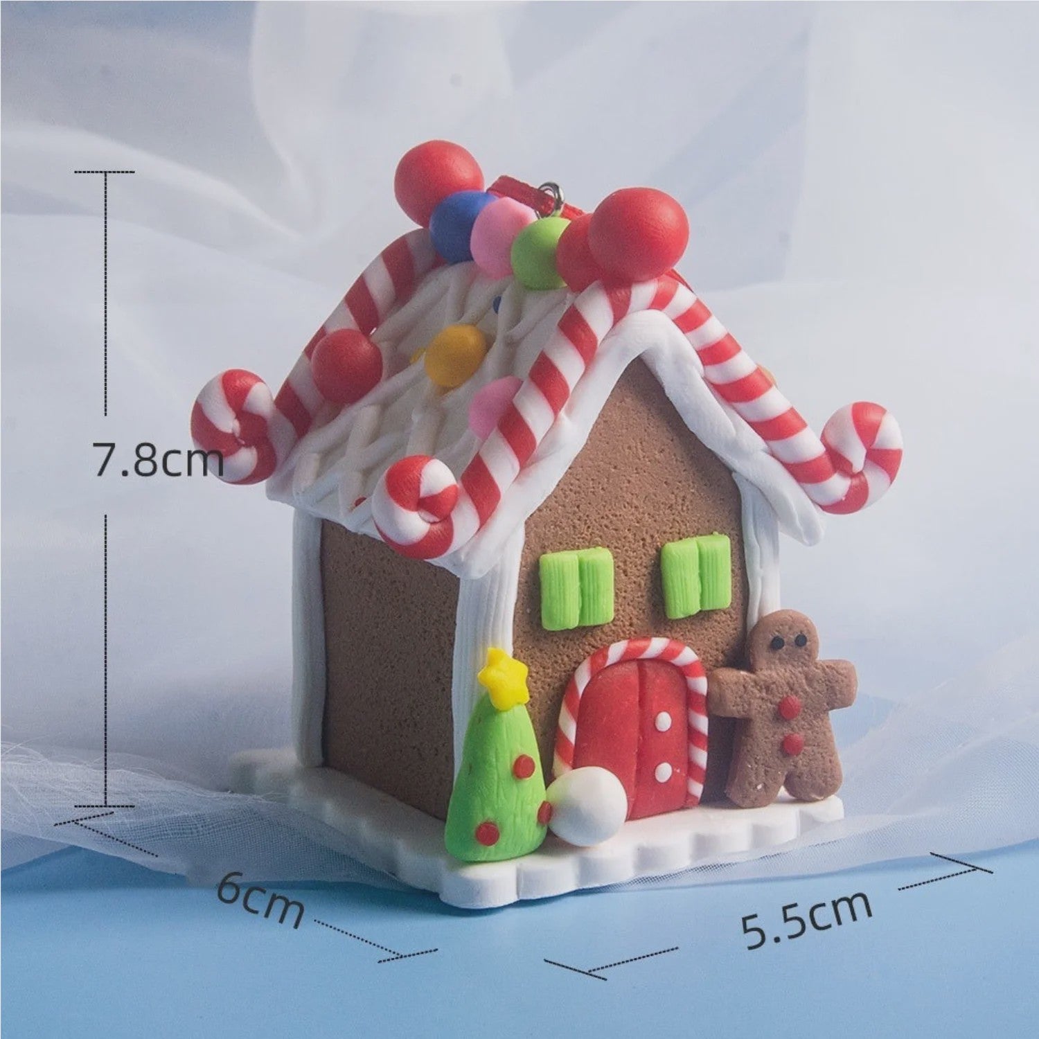 Set van 5 Kerstversiering Gingerbread Huizen - Decoratieve Kerstboom Hangers