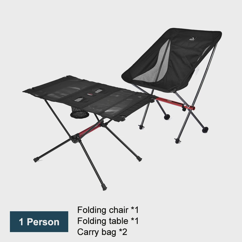 Lichtgewicht Opvouwbare Campingstoel en Tafel Set - Outdoor, Picnic, Reizen