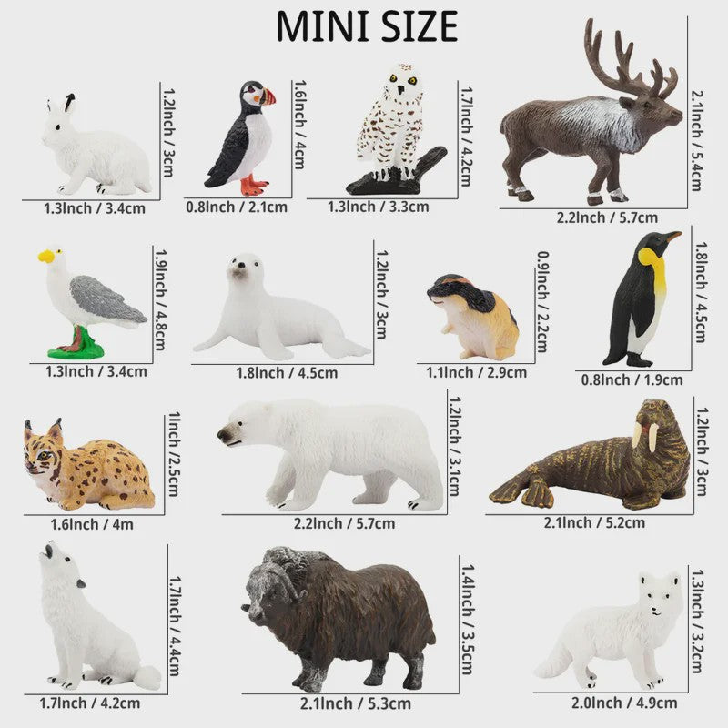Set van 6 Realistische IJsbeer Miniatuur Figuren - Speelgoed & Taartdecoratie