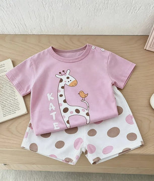 Zomerse Kinderkleding Set: T-shirt met korte mouwen en shorts