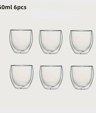 Dubbelwandige Glazen Mokken (80-450ml) - Ideaal voor Koffie, Thee & Espresso