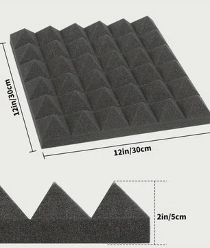 24x Akoestisch Schuim Panelen Zelfklevend - Geluidsisolatie Panelen voor Muren