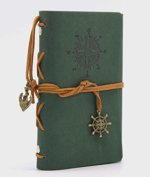 Retro Reisdagboek Leer Zacht Kaft 13x9cm met Vervangbaar Kraft Papier