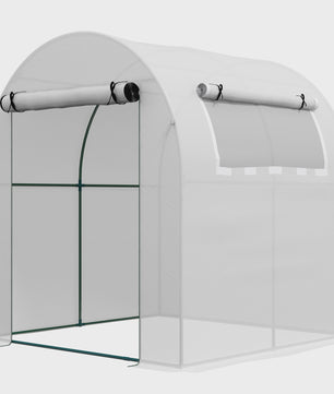 Outsunny Kweekkas 180x180x200 cm met Roldeur en Mesh Raam