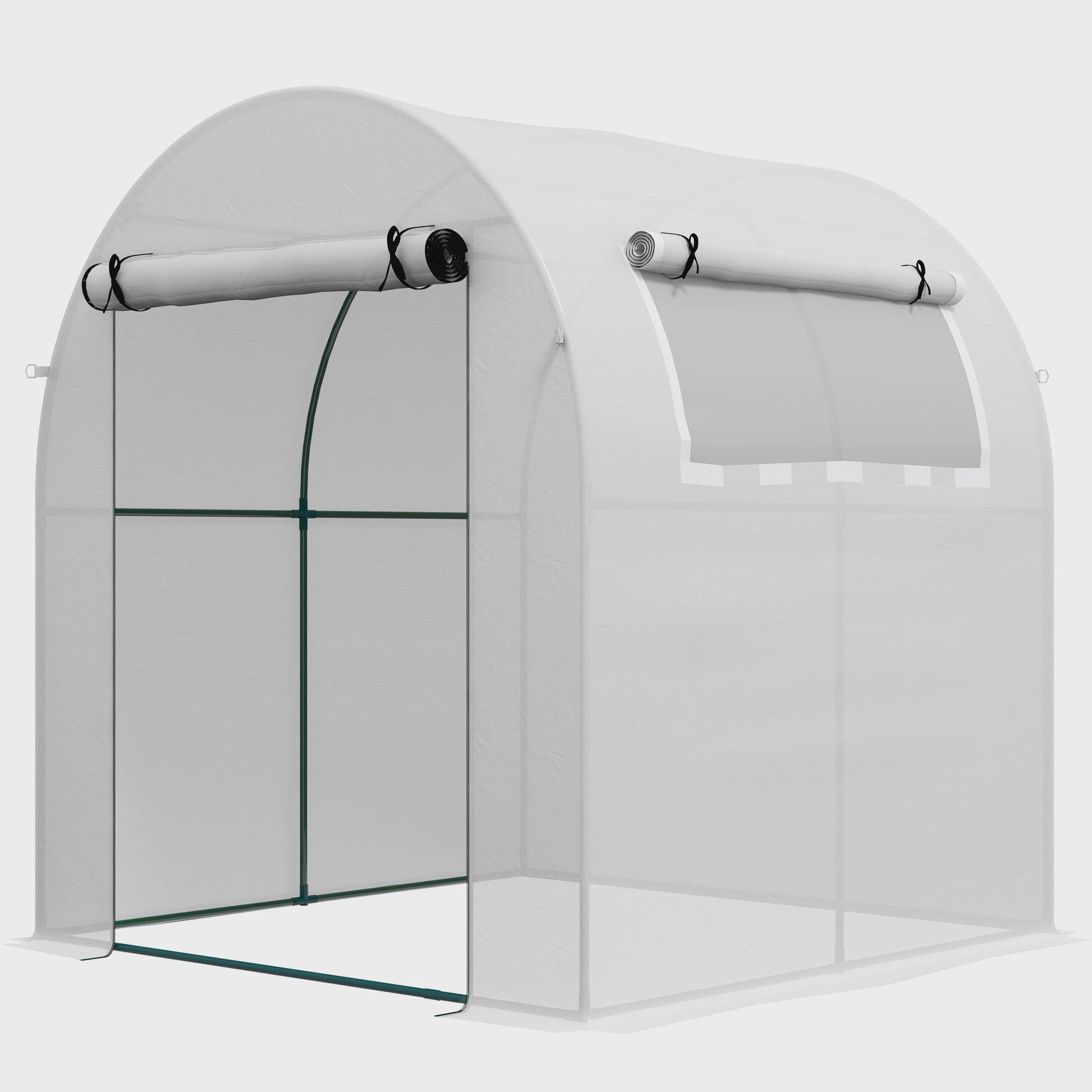 Outsunny Kweekkas 180x180x200 cm met Roldeur en Mesh Raam