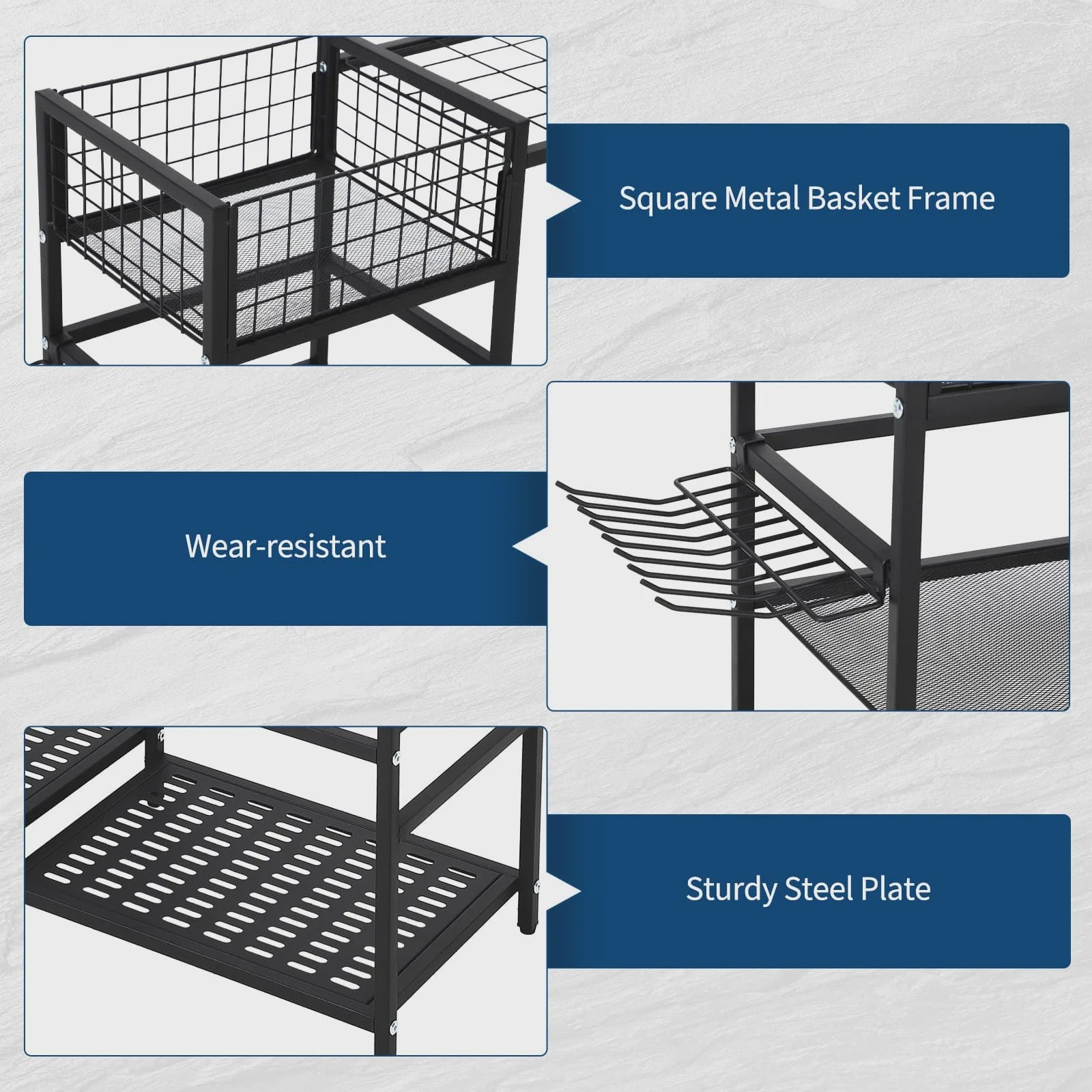 Gereedschap Organizer Tuin - 3 Laags Opbergrek met Mand voor Garage & Tuin
