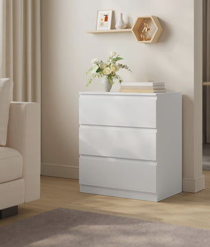 Moderne Witte Ladekast met 4 Lades - Stijlvolle Sideboard voor Woonkamer & Slaapkamer - 60x90x40cm