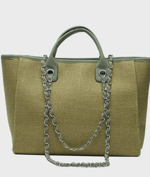Ruime Dames Tote Bag met Ketting - Schoudertas & Crossbody
