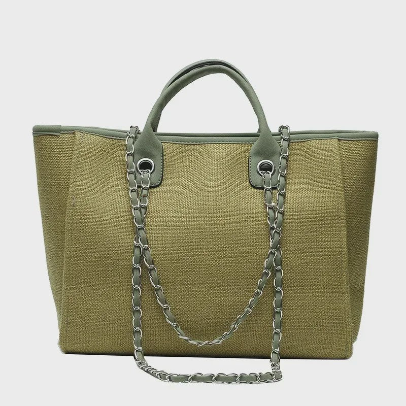 Ruime Dames Tote Bag met Ketting - Schoudertas & Crossbody